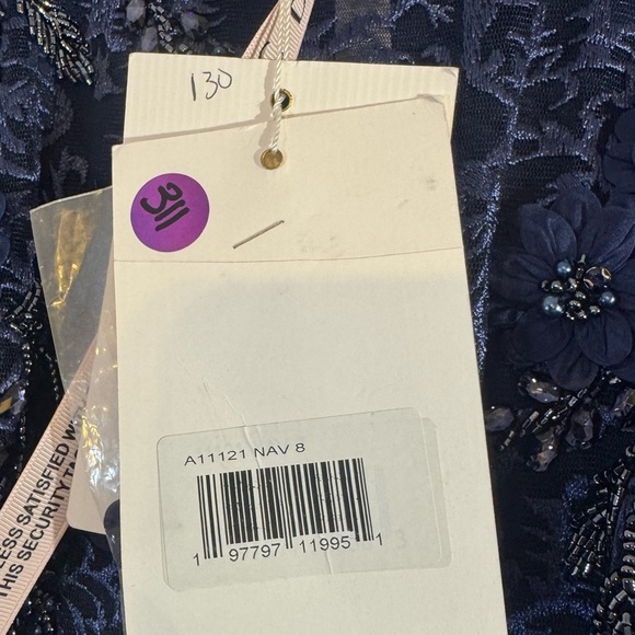 MAC DUGGAL Embellished Illusion Long Sleeve A Line Gown NWT Style A11121 - Picture 6 of 8